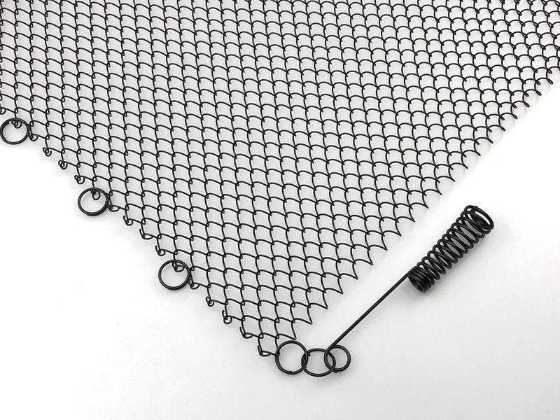 SXATOLS Fireplace Mesh Screen Curtain, Two Panels. Rod kit NOT Included(18" H x 24" W), Black