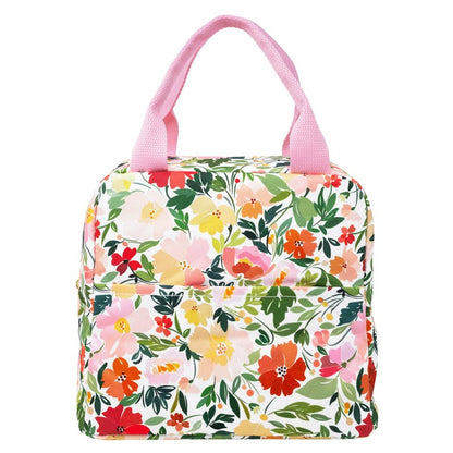 Martha Stewart Insulated Lunch Box for Women, Spacious Lunch Tote, 11" x 6.5" x 13.5", Comfortable Carrying Straps & Storage Pocket, Deep Ultramarine Stripe