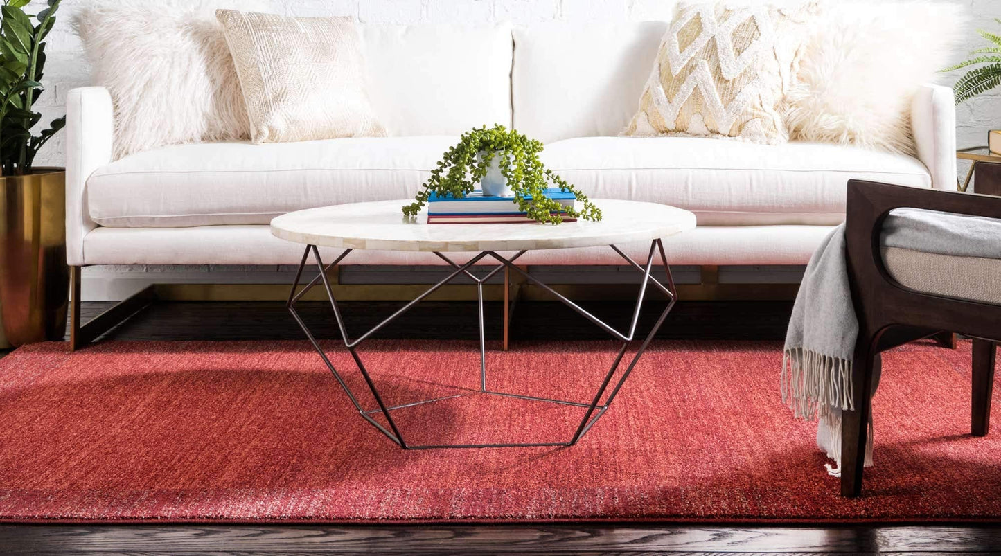 Unique Loom Del Mar Collection Area Rug - Abigail (10' x 13' Rectangle, Terracotta/ Red)