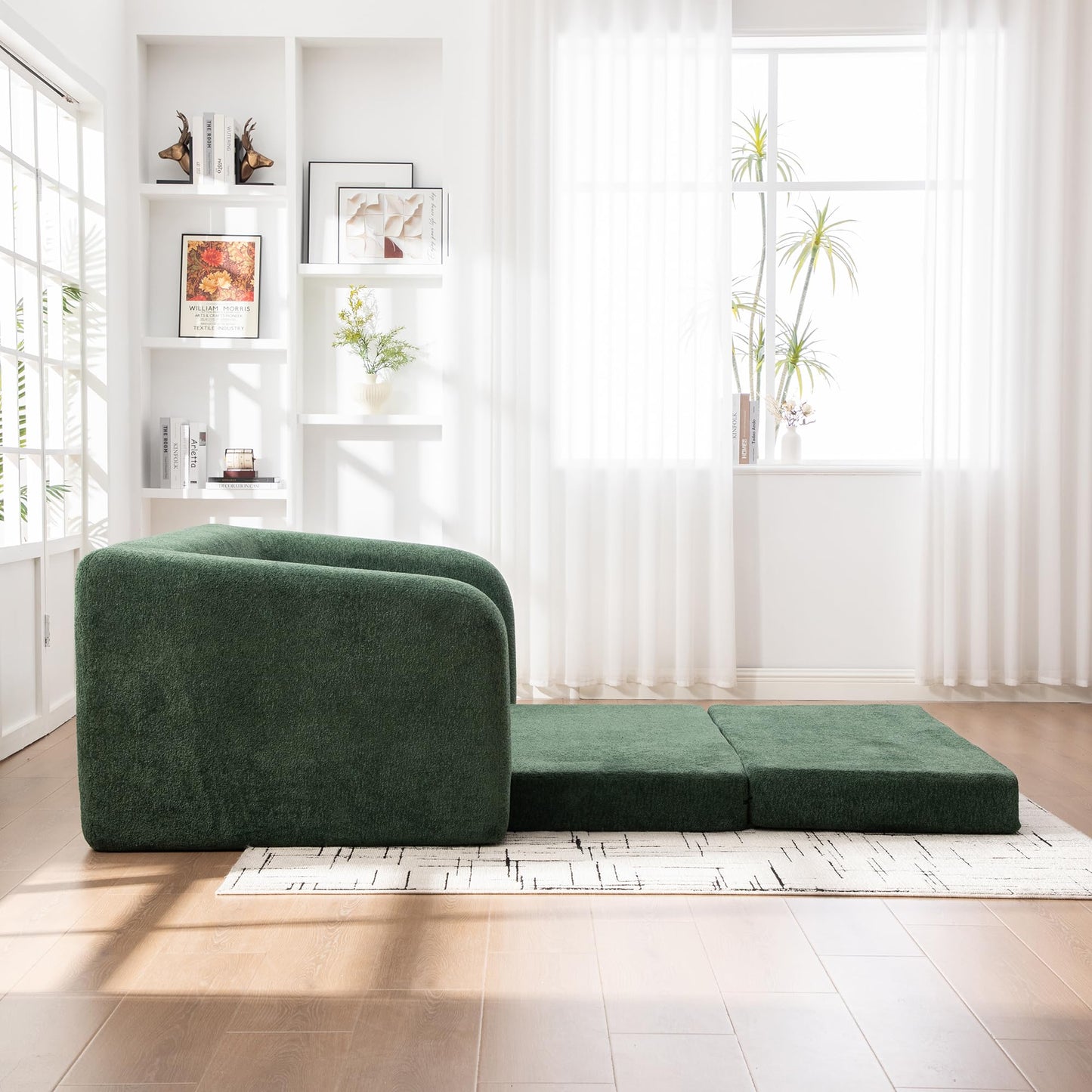 KEIKI 71" Pull-Out Sofa Bed with Armrest & Backrest, High-Density Foam Cloud Lounger for Movie Nights, Relaxed Reading Spaces, Dorm Living & Multi-Functional Rooms