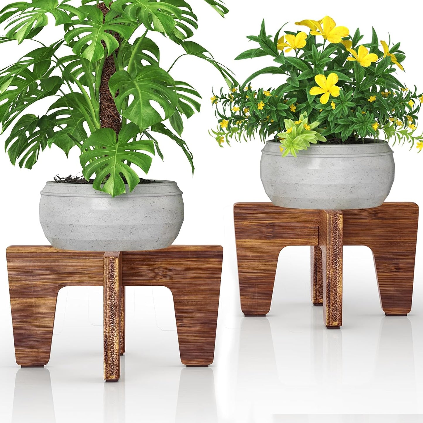 12 (2 pack)) Plant Stands Indoor Outdoor, Plant Risers for Inside Pots Sturdy Short Plants Holder, Flower Pot Stand