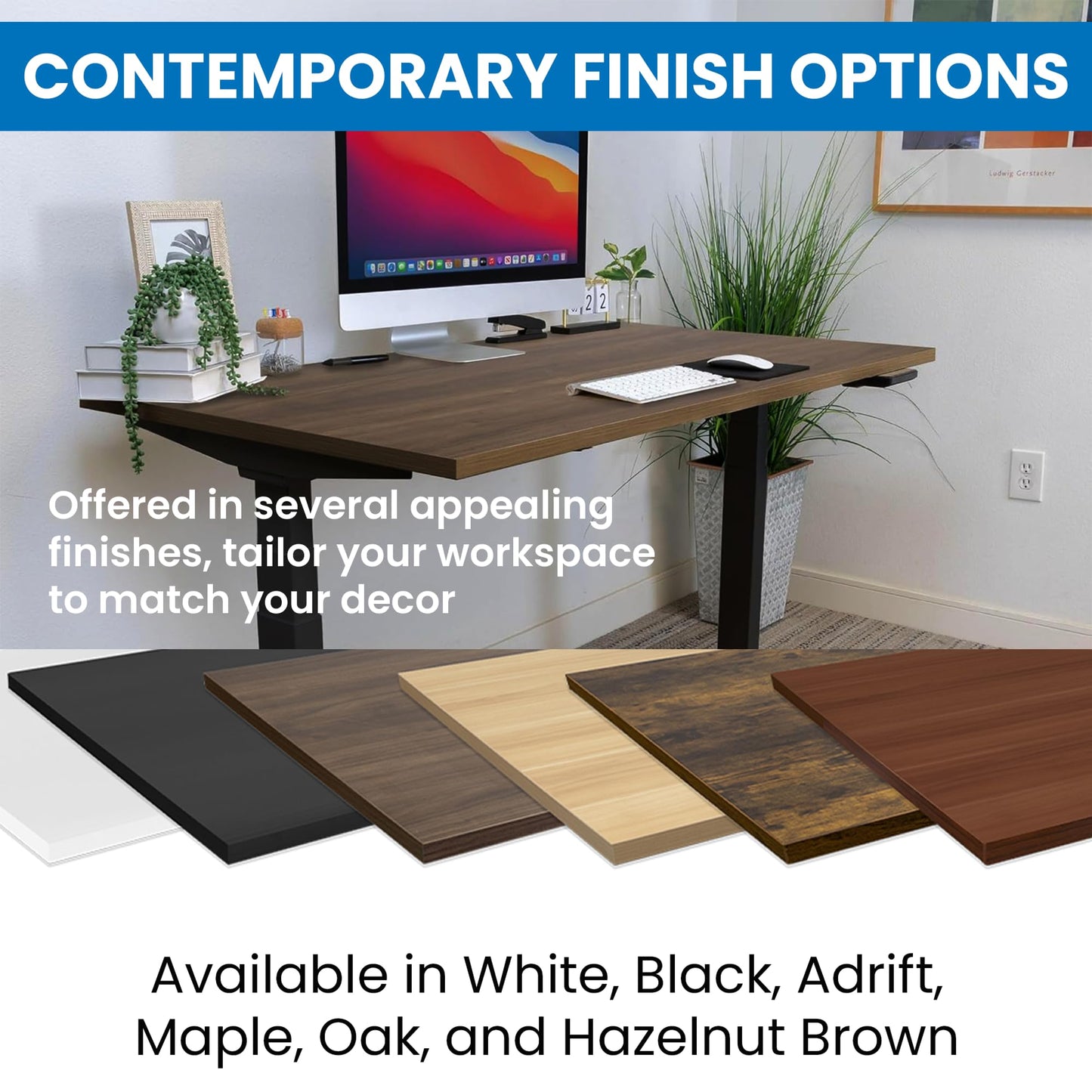 Mount-It! Table Top for Standing Desk, 55" x 29" Solid One-Piece Wood Desk Surface, Heavy Duty 1" Thick Maple Tabletop, Compatible with Adjustable Desk Frames - Frame and Legs Sold Separately