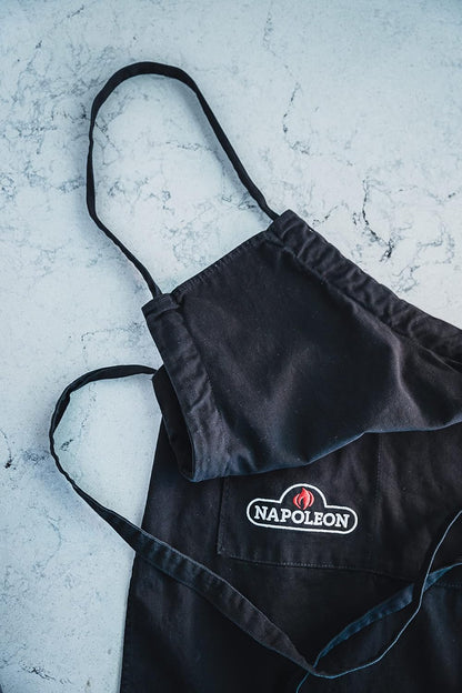 Napoleon BBQ Grill Accessory - Black Grilling Apron, 62131, 100% Cotton, Stylish with Deep Pocket