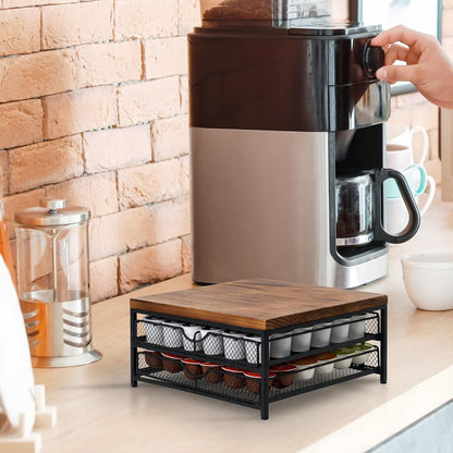 NHZ Coffee Pod Drawer Holder for K Cup, 2-Tier Organizer, No Assembly Required, K Cup Holder with 72 Capacity