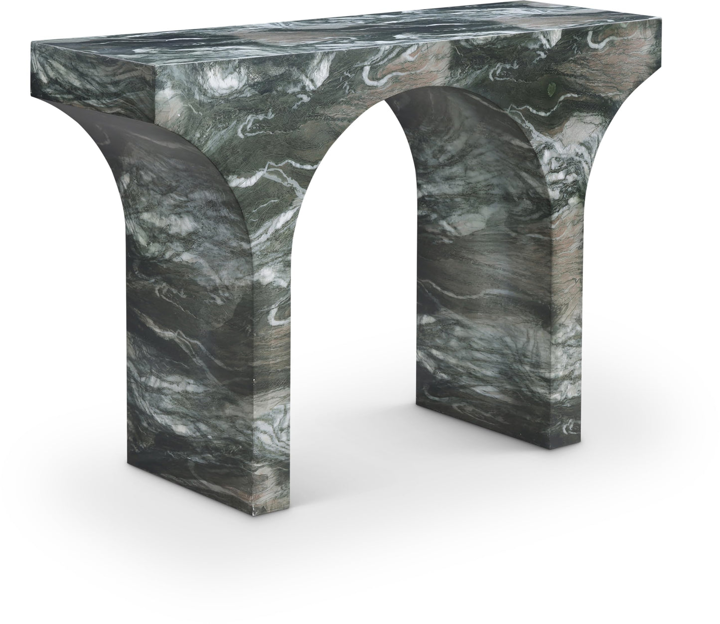 Meridian Furniture Pomezia Green Marble Finish Console Table