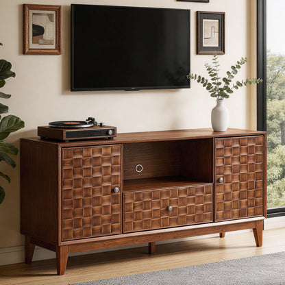 ZIXUANXIMU 56" Multi-Use TV Stand Cabinet, Mid Century Sideboard Buffet Cabinet with Storage, Entertainment Center, Kitchen Storage Cabinet, Dining Buffet & Entryway Console Table