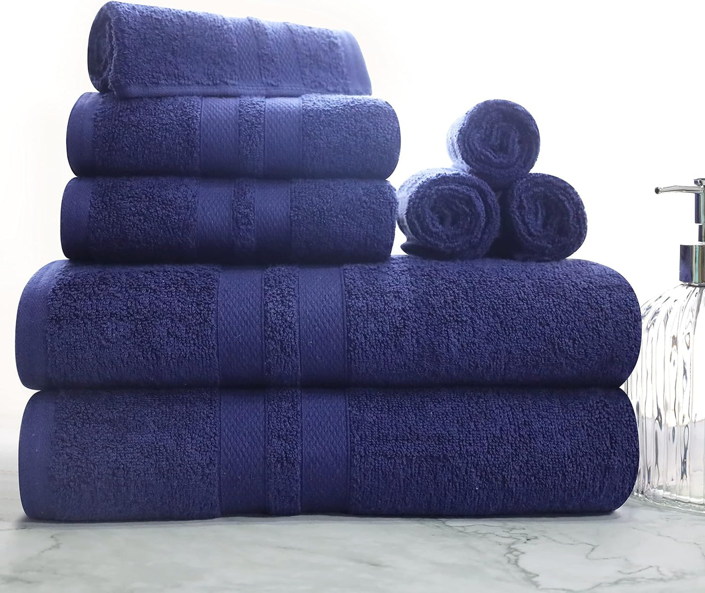 8-Piece Set, 2 2 4 Superior Ultra-Soft Cotton Towel Includes Bath Towels, Hand Towels, and Washcloths, Daily Use Towels