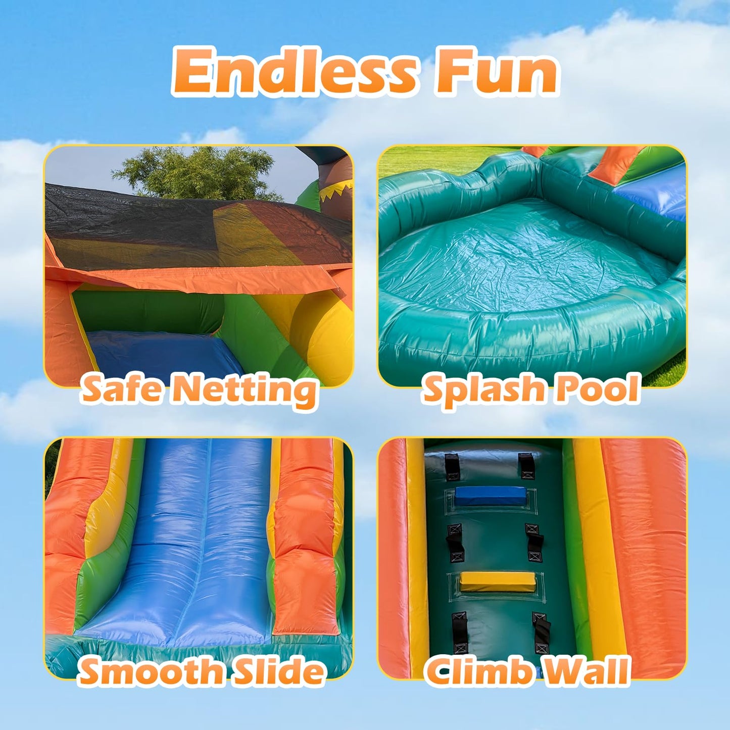 Water Slide Commercial, 21FT Big Water Slide for Kids and Adults with Powerful 950W Blower&Water Tube,100% Commercial Grade PVC Inflatable Adult Water Slides with Splash Pool (Green, 21x12x9FT)