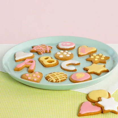 Alphabet Cookie Cutter Tool Set, 26 Pcs 1 Inch Stainless Steel Cookie Cutter Set Fondant Biscuit Fruit Dough Mold Tools for Halloween, Christmas,Birthday Party Decorations (Small-Letter)