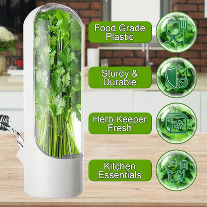 LDHHYH 4 PCS Fresh Herb Keeper for Refrigerator, Herb Saver for Refrigerator, Cilantro Containers for Fridge, Herb Storage Containers for Cilantro Asparagus Mint Rosemary Parsley Basil for 2-3 Weeks