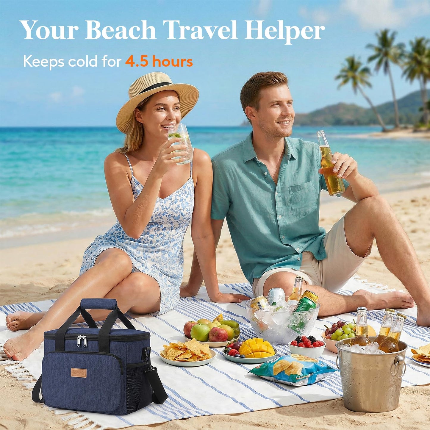 Lifewit Medium Lunch Bag, Insulated Lunch Box, Soft Cooler Cooling Tote for Adult Men Women, Dark Blue 12-Can (9L)