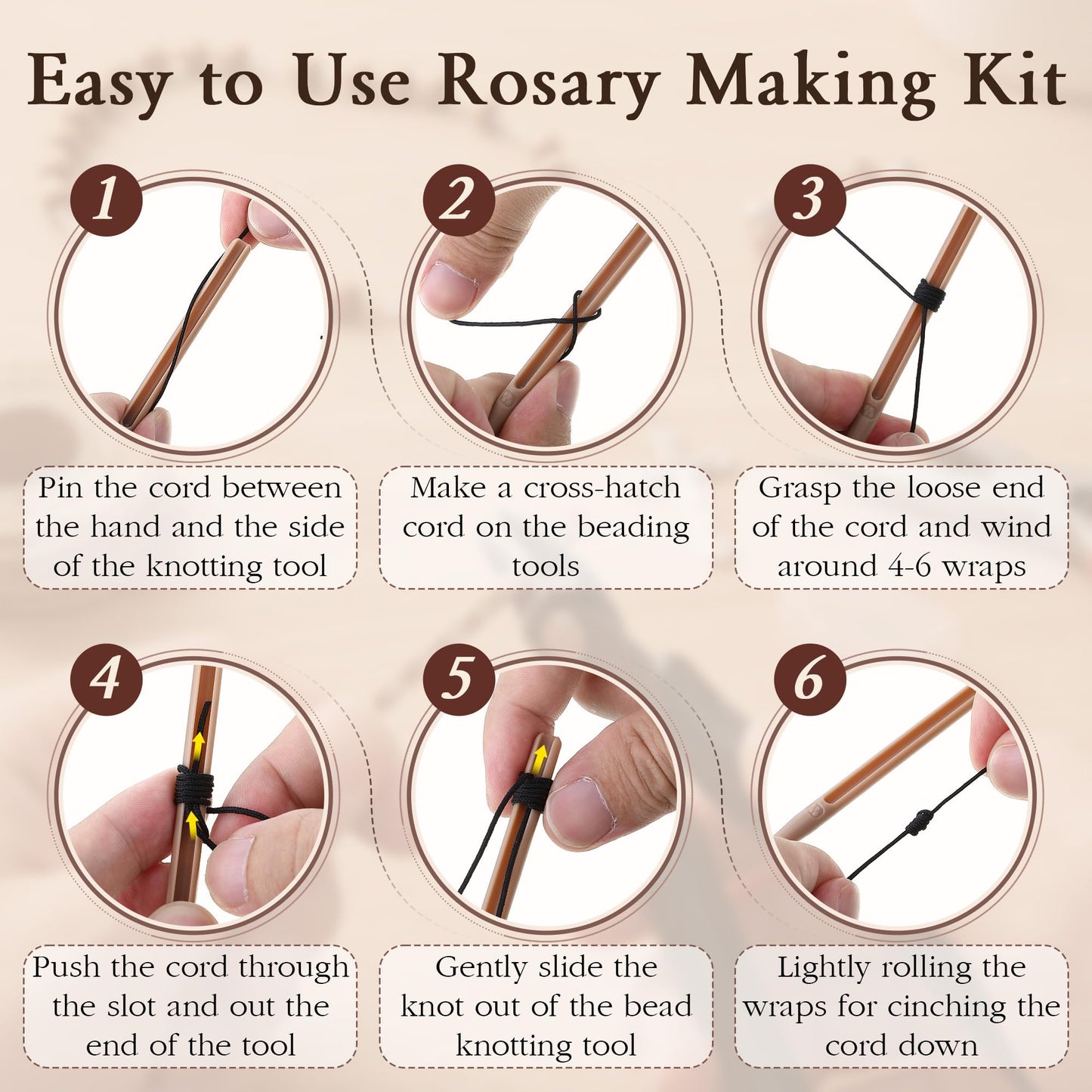 Dunkive Rosary Cord Knotting Tool with Flush Cutter for Crafting, #7#9 and #36 Dual Head Twine Knotting Tool, Side Wire Cutters, Jewelry Making Set, Rosary Making Supplies for Jewelry, Bracelet