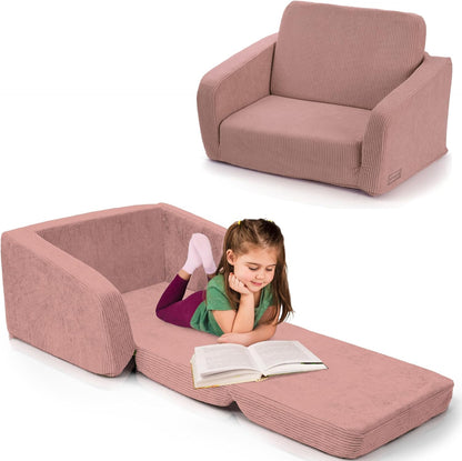 2 1 ZICOTO Comfy Kids Chair for Toddler - Stylish in Lounger Made of Memory Foam Easily Unfolds Into a Soft Baby Couch