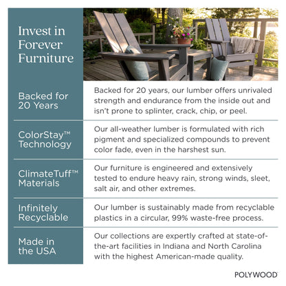 POLYWOOD AD5030AR Classic Folding Adirondack Chair, Height: 35.00" - Width: 29" - Depth: 35.00", Aruba