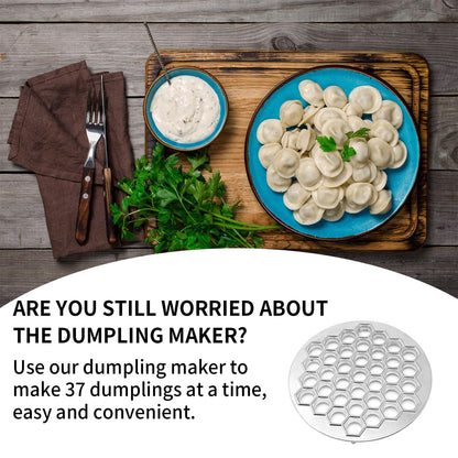 Hoypeyfiy Russian Ravioli Maker Dumplings Mold Metal Maker Pelmeni Meat Dumplings Maker 37 Holes Handmade Dumpling Cutter Silver for Holiday Party Household Use