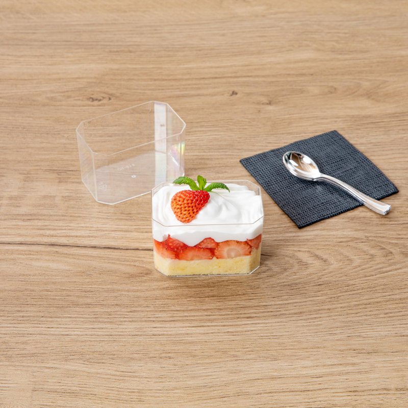 Restaurantware Mini Serve 3.4 Ounce Plastic Dessert Cups, 100 Disposable Round Serving Cups - Lids Sold Separately, Stackable, Clear Plastic Parfait Cup, Durable, For Ice Cream, Gelato, And Sorbet