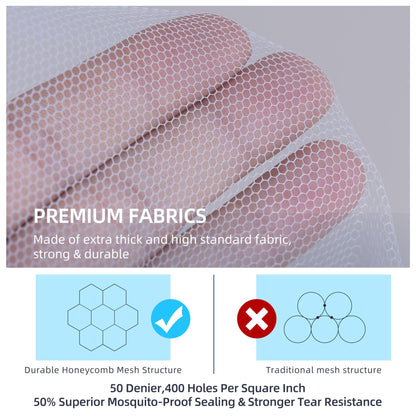 Pop-Up Mosquito Net Tent for Bed, Portable Folding Design Camping Travel Mosquito Tent with Net Bottom for Baby Adults, Easy to Install and Wash for Queen Size Bed 79 x 59 x 59 inch