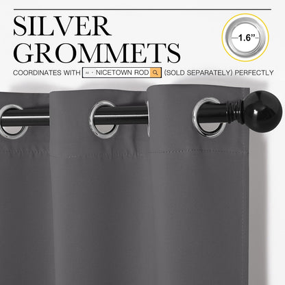 NICETOWN Blackout Curtains - Energy Saving Thermal Insulated Draperies | 55" x 110", Grey, 1 Pair