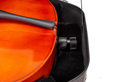Crossrock Poly Carbon Cello Case for 4/4 Full-Size | Matte Blue Finish, Wheels, Lightweight & Durable – Best for School Orchestra & Student Musicians