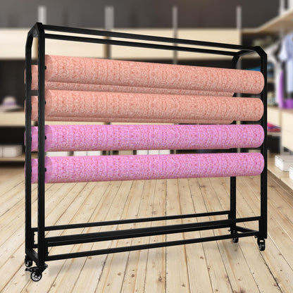 Large Textile Fabric Display Rack Floor-To-Ceiling Quilting Fabric Display Bracket Wear Resist for Curtain/Wallpaper/Tablecloth