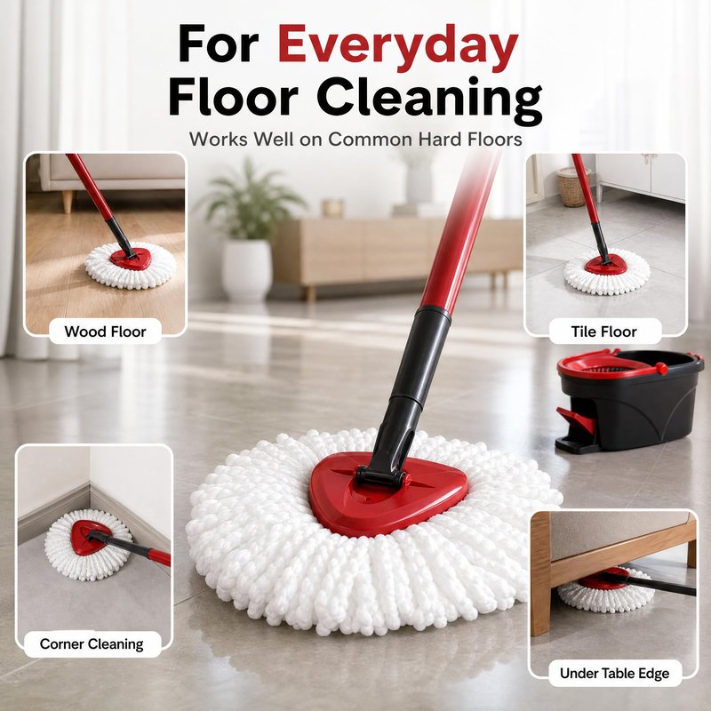 6 Pack Microfiber Spin Mop Replacement Heads Compatible with O-Cedar Triangle Spin Mop, Washable Reusable Mop Refills, Highly Absorbent Replacement Mop Heads for Hardwood, Vinyl & Laminate Floors