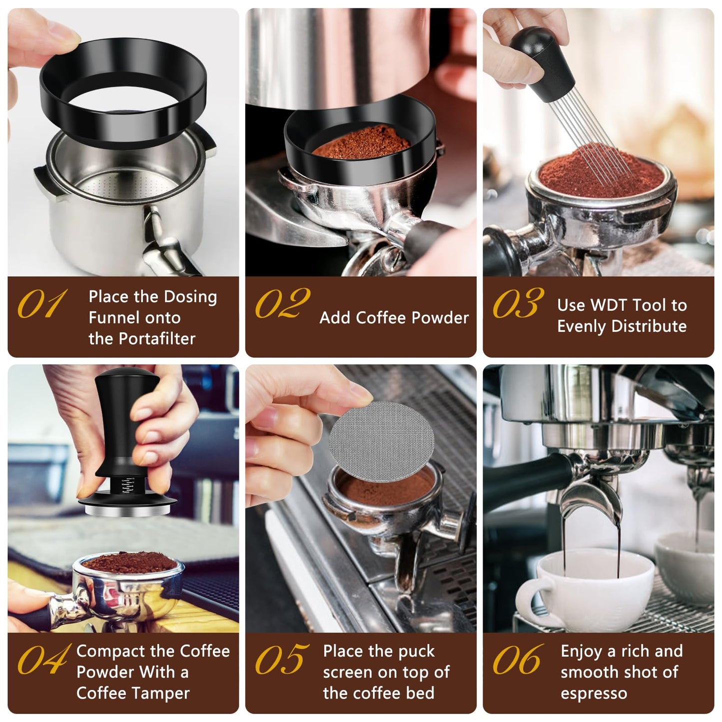 Y-Step 25 PCS Espresso Accessories Kit, Espresso Tamper Kit Coffee Tamper Set, 51mm Espresso Tamper with Spring Loaded Calibrated, 51mm Espresso Puck Screen and Dosing Funnel, WDT Tool, Latte Art Kit