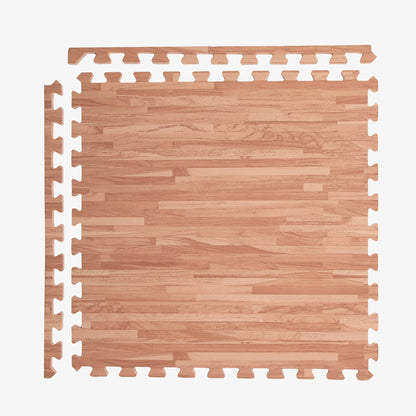 IncStores Premium Soft Wood Print Foam Flooring Tiles | Interlocking Foam Tiles for Home, Gym, Training and Yoga | 3/8" - Textured Maple, 144 Square Feet