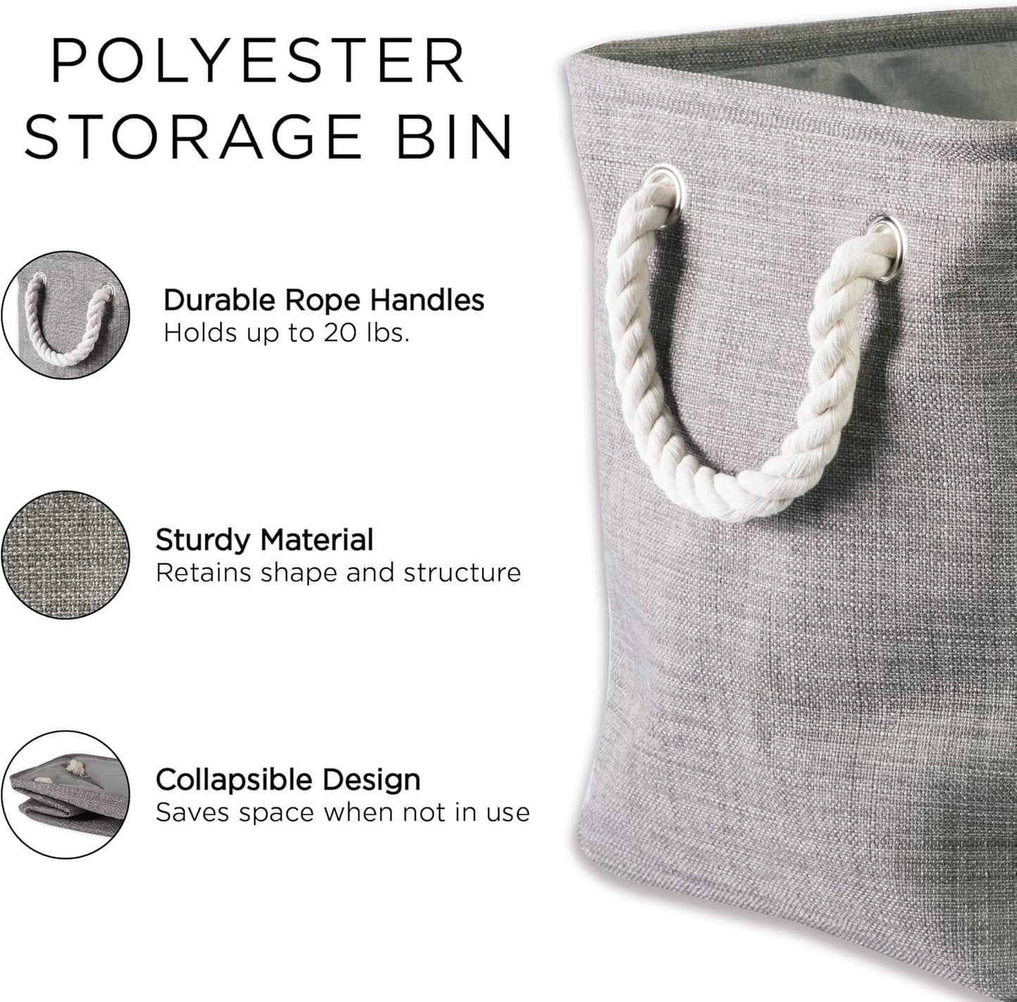 DII Large Rectangle Collapsible Polyester Storage Bin, Aqua, Stained Glass