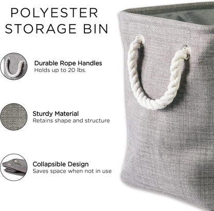 DII Large Rectangle Collapsible Polyester Storage Bin, Aqua, Stained Glass