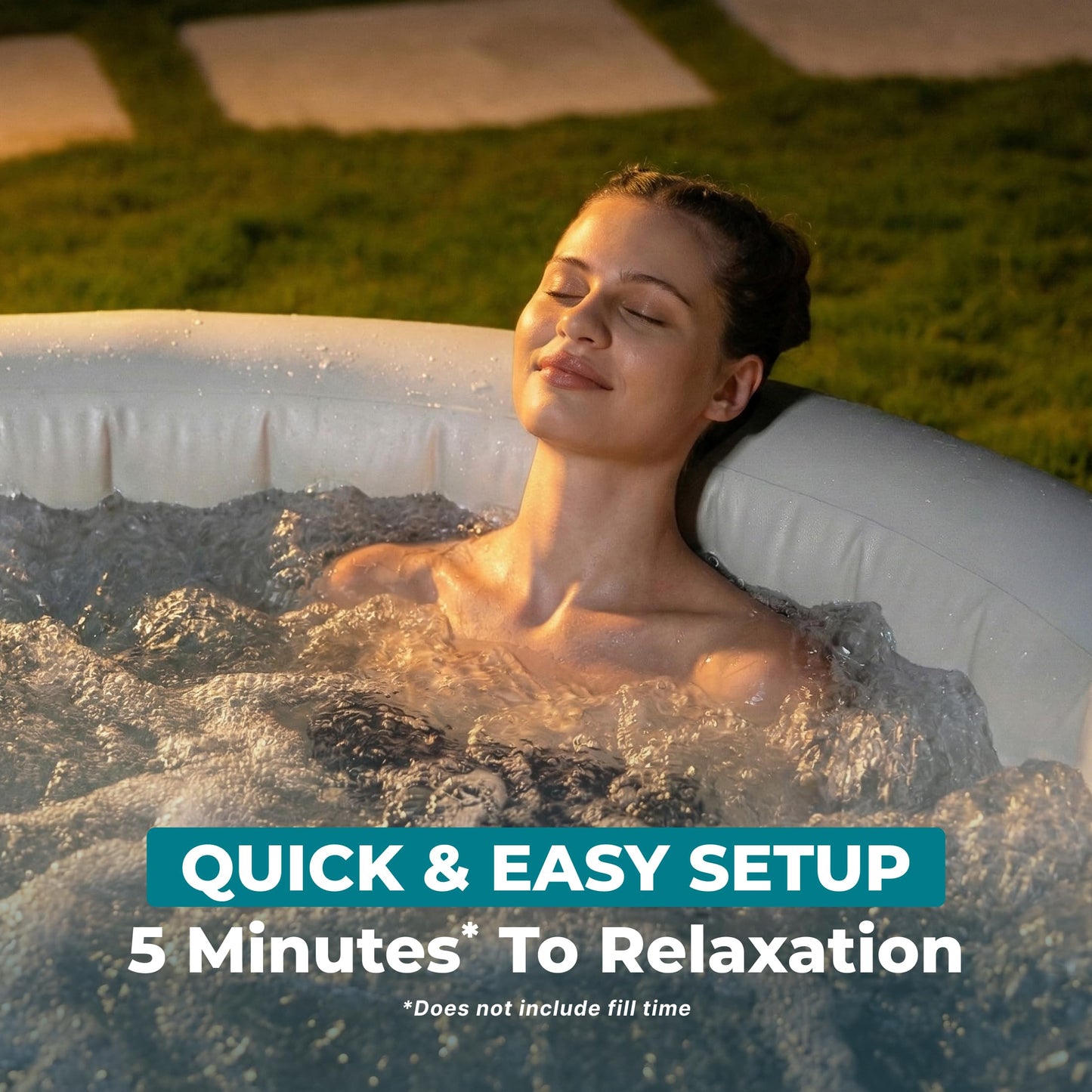 Bestway SaluSpa Hot Springs Inflatable Hot Tub, Fits Up to 2-4 Persons, Energy-Efficient Portable Spa, Outdoor Blow Up Hottub for Backyard, 120 AirJets, 71" x 26" Round