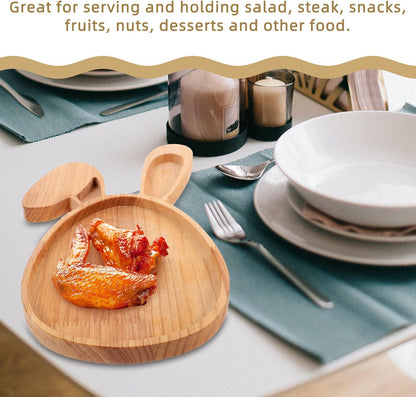 Cabilock Easter Bunny Cutting Board, Rabbit Shaped Kitchen Chopping Board Platter for Cheese, Dessert Serving Tray