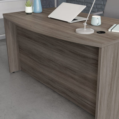 OfficeWorks by Sauder Affirm 60'' Bow Front Desk Shell, L: 34.25'' x W: 59.06'' x H: 29.29'', Hudson Elm