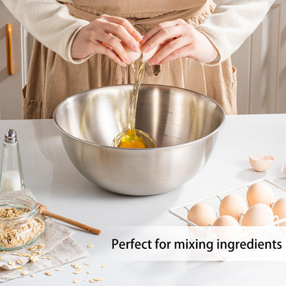 304 Stainless Steel Kitchen Colander Set, 3.5QT Colander with Handle and Bowl, 40 Mesh Fine Strainer, Fast Draining for Rice, Pasta, Fruits & Vegetables, Dishwasher Safe