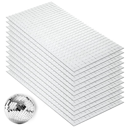 4500 Pcs 10x10 mm Self Adhesive Disco Mirror Tiles, Square Disco Mosaic Tiles, 4D Ball Disco Glass Stickers for Party Decoration, DIY Crafts & Art Collage