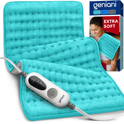 GENIANI Electric Throw - XL Electric Heating Pad for Back Pain & Cramps Relief, Birthday for Women Men Auto Shut Off, Machine Washable, Heat Pad for Neck & Shoulder, 12×24", Tabby Gray