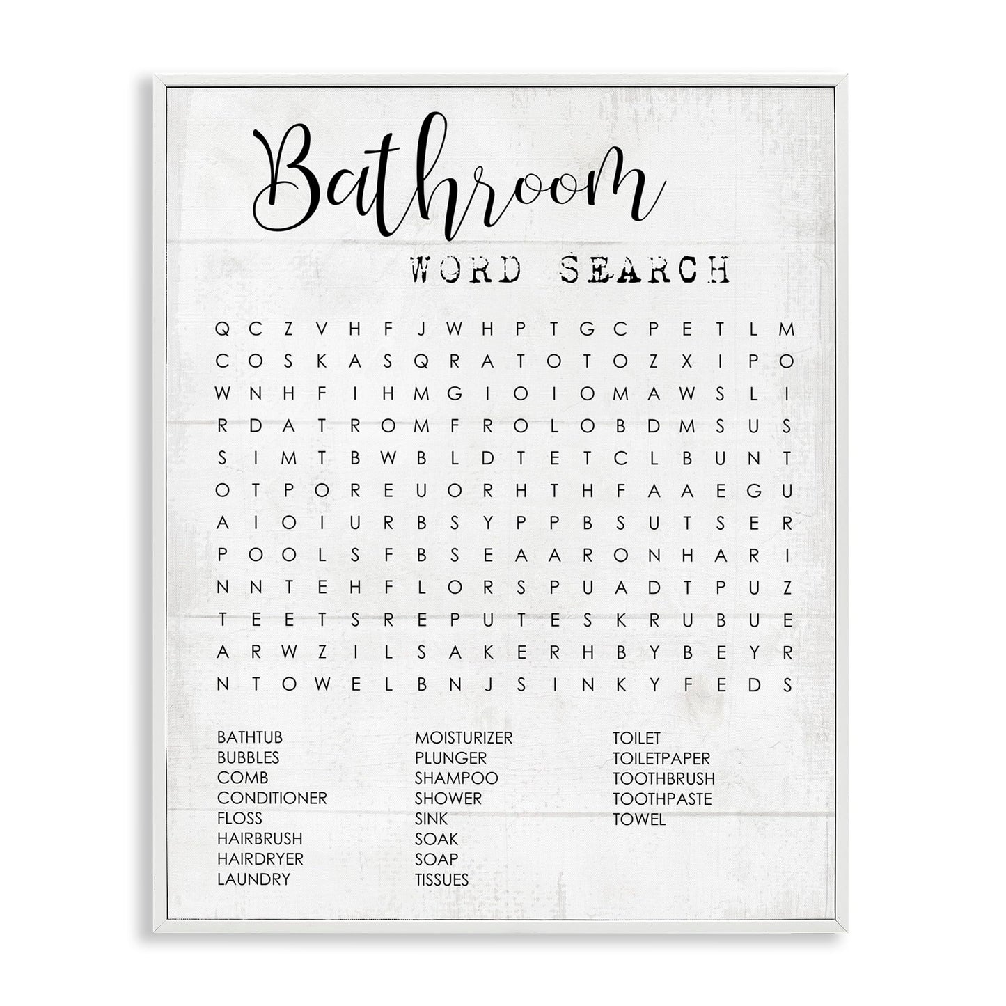 Stupell Industries Bathroom Search Fun Family Word, Design by Daphne Polselli Wall Art, 11 x 14, Black