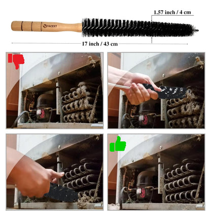 Vacuum Accessories & Attachment Compatible with Dyson V7 V8 V10 V11 V15 V6 DC58 DC59 - Dryer Vent Cleaner Kit & Refrigerator Condenser Coil Brush- Flexible Crevice Tool for Small Crevice