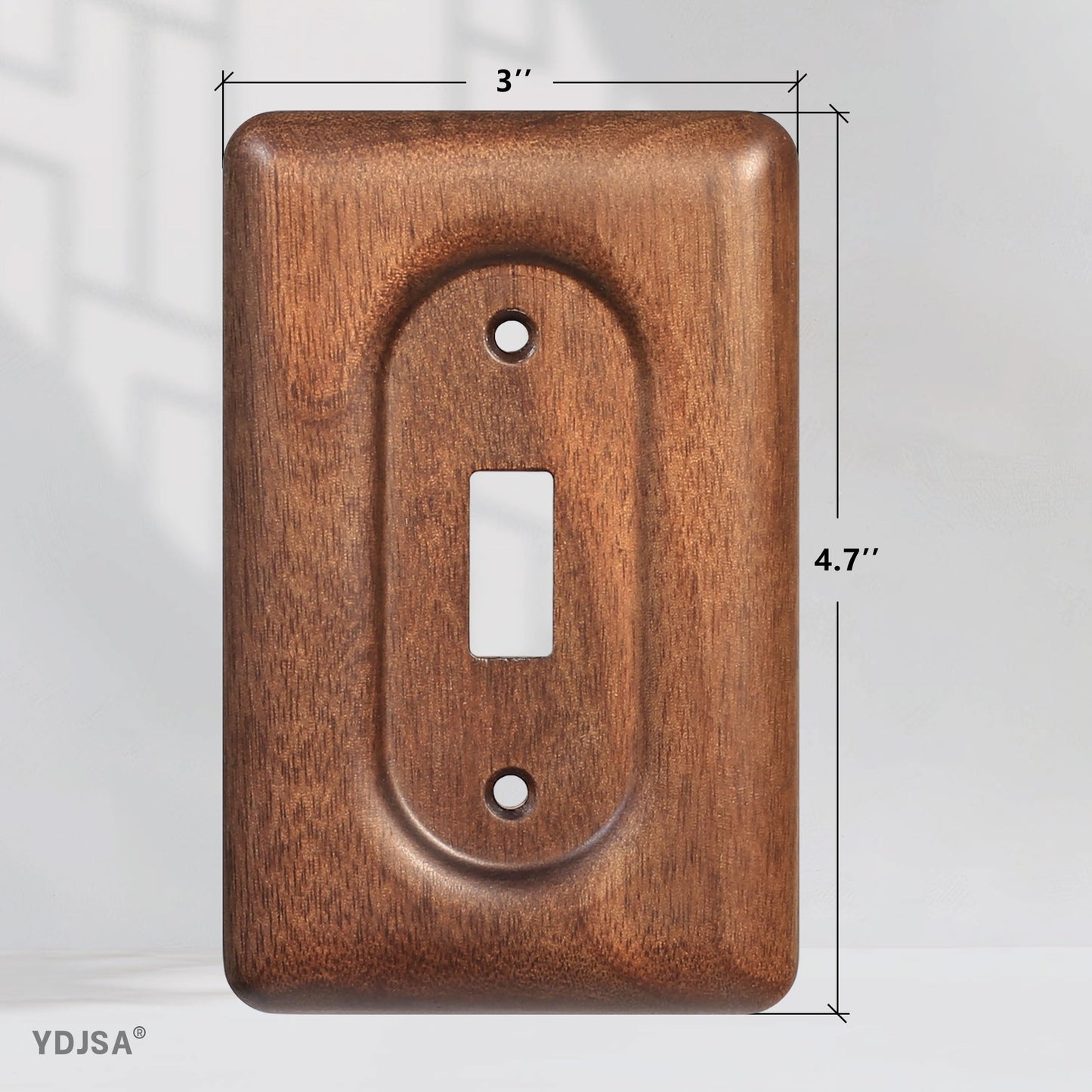 YDJSA Solid Walnut Light Switch Cover Decorative Single Toggle Wall Plate for Rustic Contemporary Interiors