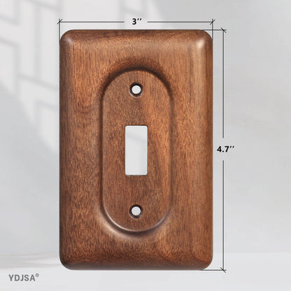 YDJSA Solid Walnut Light Switch Cover Decorative Single Toggle Wall Plate for Rustic Contemporary Interiors
