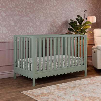 Davinci Sammy Scallop 4-in-1 Convertible Crib in Light Sage, GREENGUARD Gold Certified