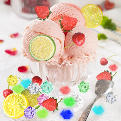Chewarelly 70 Set, 10 10 5 45 2 Pcs Fake Fruits Ice Cube Include Artificial Lemon Slice Simulation Cherries Fake