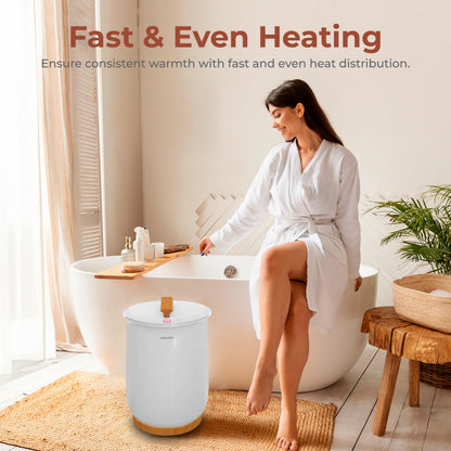 SereneLife Towel Warmer, 20L Capacity Hot Towel and Blanket Warmer with Digital Display, Adjustable Heating Time (20-90 min), Holds 2 Large Towels, Fragrant Disc Holder, 13” x 13” x 19” - inches