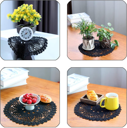 2 12 Inch Pieces Halloween Doilies Crochet for Dressers and End Tables Crafts Disposable Small Valentines Doilies Cloth