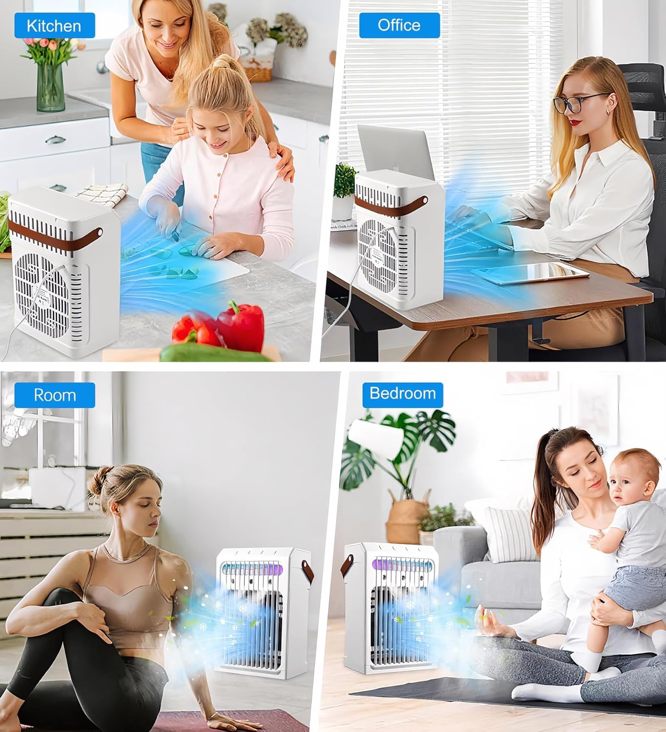 gootu Conditioners,1000ML Conditioner,3 Cooler,2/4/6H OFF,7Color Portable Air Portable AC Unit,Personal Small Air Speed