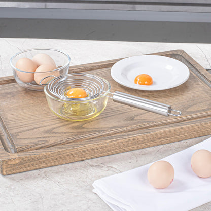 Restaurantware Met Lux 10.2 Inch x 3.5 Inch x 2 Inch Egg Separator 1 Spiral Egg White Separator - With Hanging Hole Dishwasher-Safe Stainless Steel Egg Yolk Separator For Kitchen