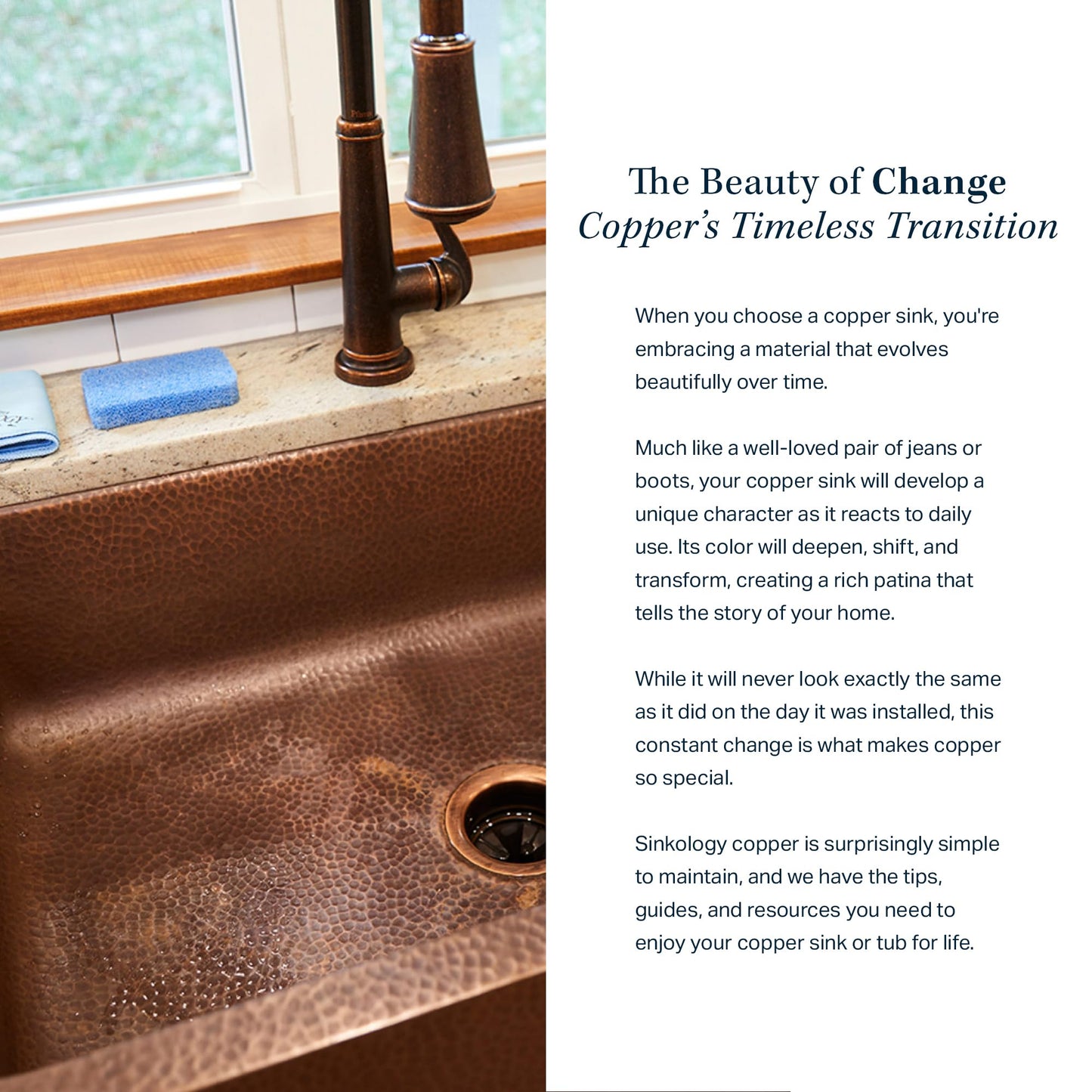 Sinkology Orwell 30 Inch Undermount Copper Kitchen Sink Single Bowl - Hand-Hammered 16-Gauge Solid Copper, Deep Single Basin, Antique Copper, Sinkology Everyday Warranty, Fits 33 Inch Cabinet