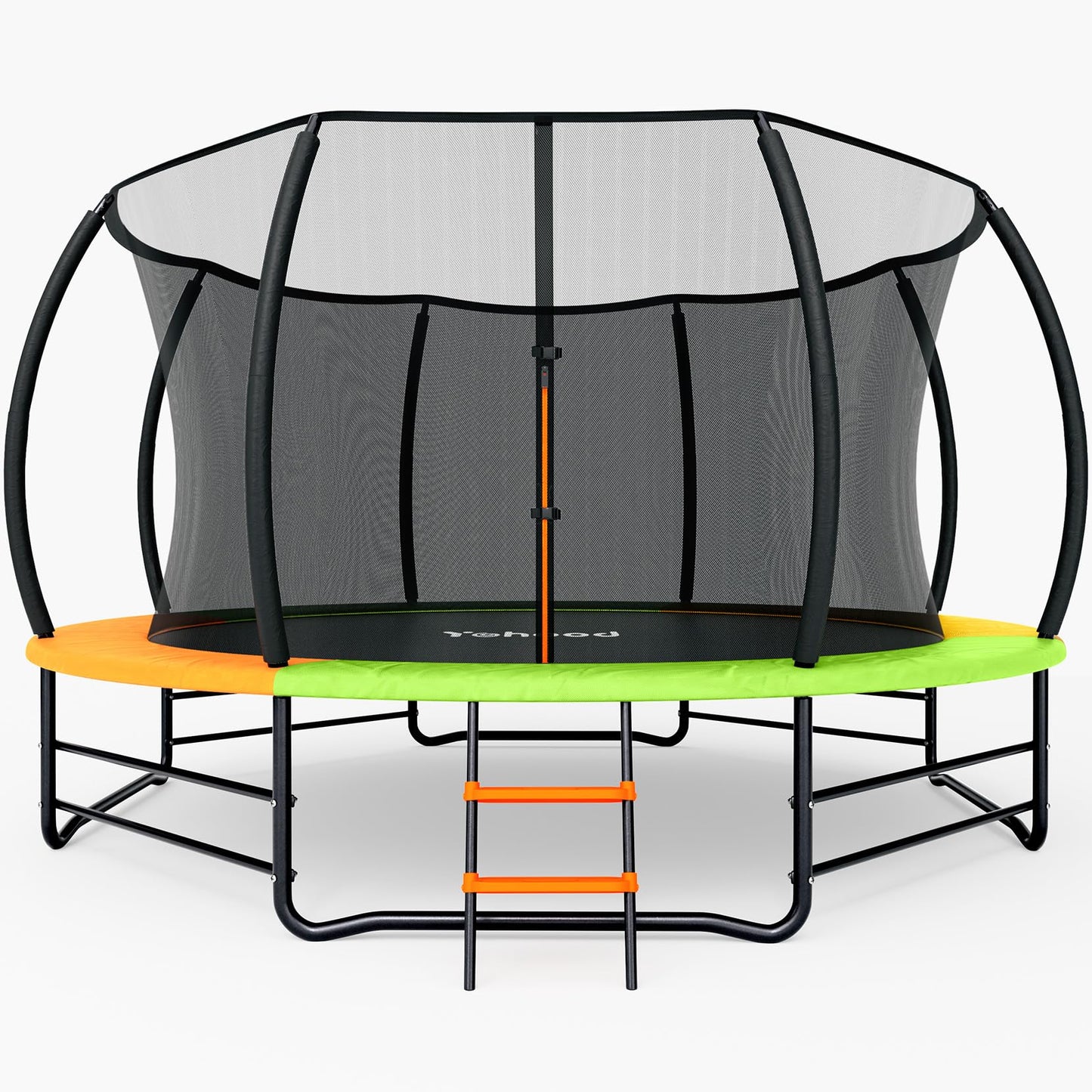 Yohood Trampoline Outdoor 12FT 14FT, Recreational Trampolines with Enclosure Net and Ladder, ASTM Approved for Kids and Adults, with Additional 8 Stabilizer Bars and Anti-Rust Coated Galvanized Frame