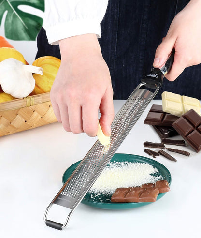 Ourokhome Kitchen Lemon Zester, Stainless Steel Hand Held Grater for Cheese, Ginger, Chocolate, Black