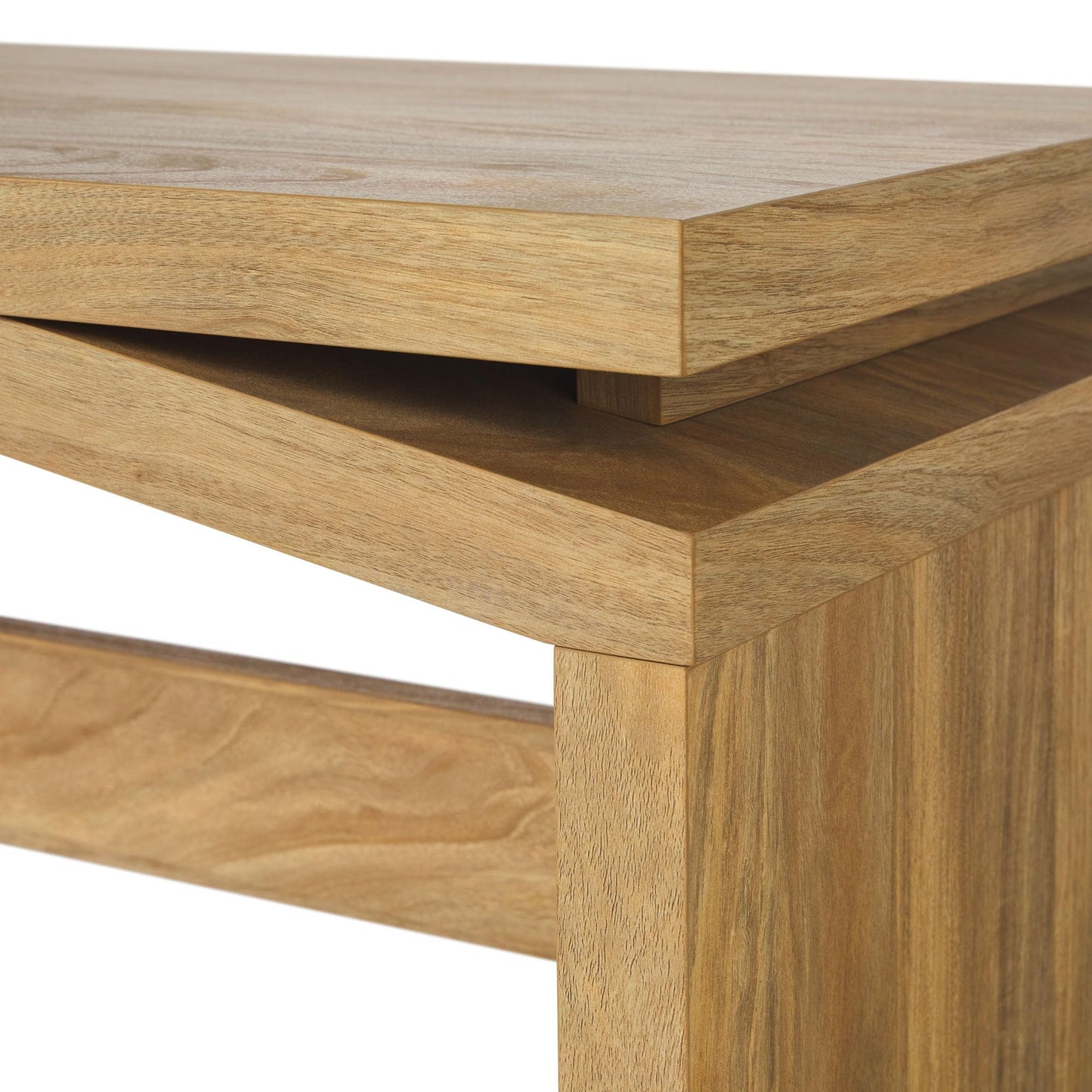 Walker Edison Booker Modern Easy Assembly Split-Top Coffee Table, 47 Inch, Heritage Oak
