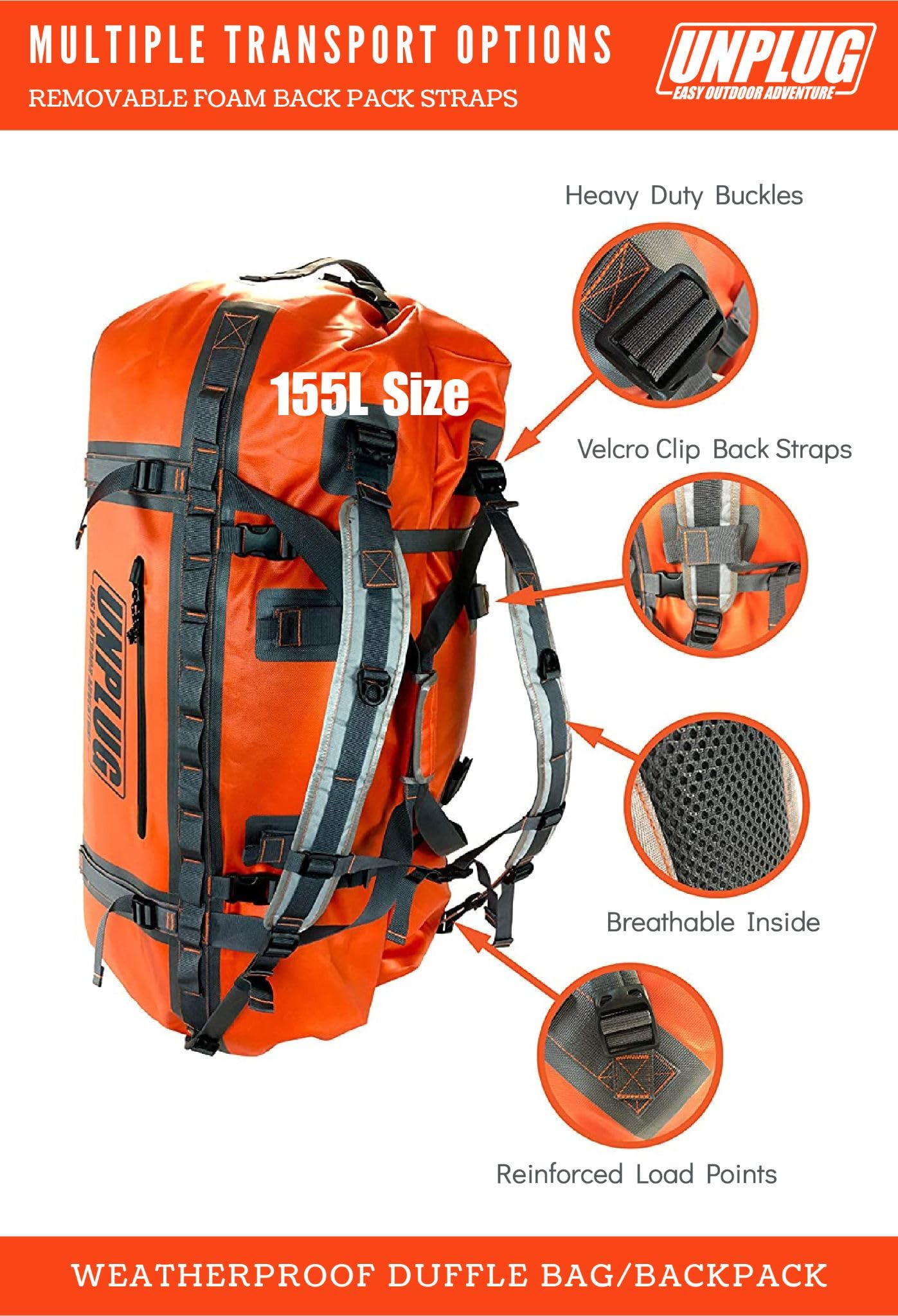 UNPLUG EASY OUTDOOR ADVENTURE Modern, Adventure Orange, 155L